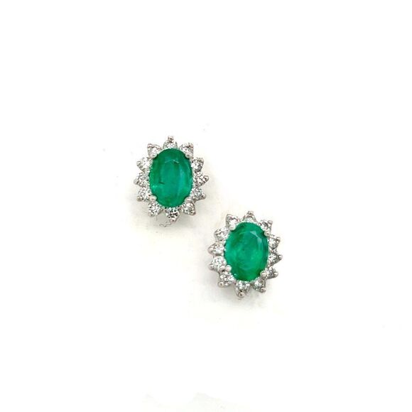 Natural Emerald Diamond Earrings 14k Gold 1.9 TCW Certified $4,950 211344 - Picture 1 of 9